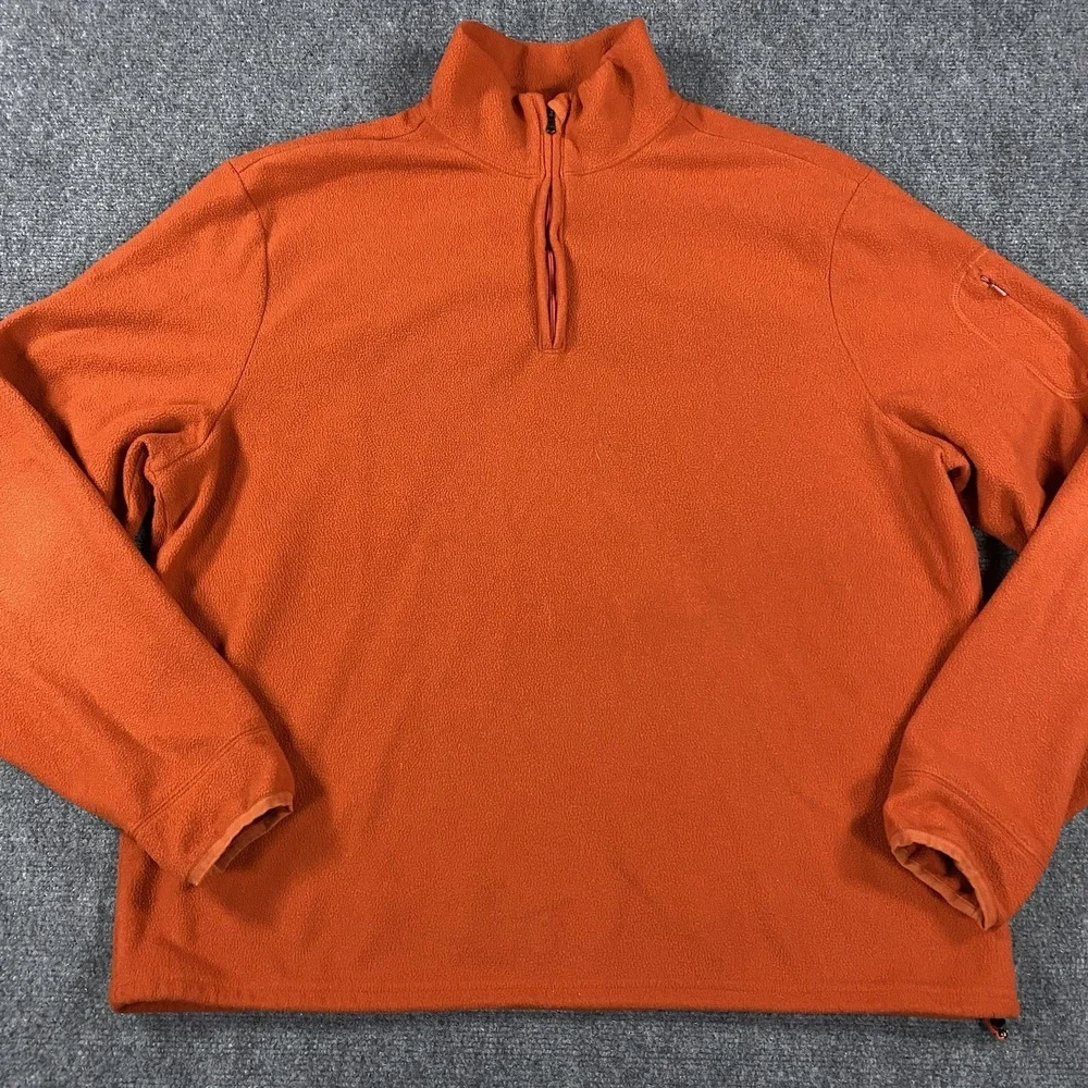 Polo Golf Ralph Lauren Fleece Pullover‎ Mens XL Orange Jacket 1/4 Zip